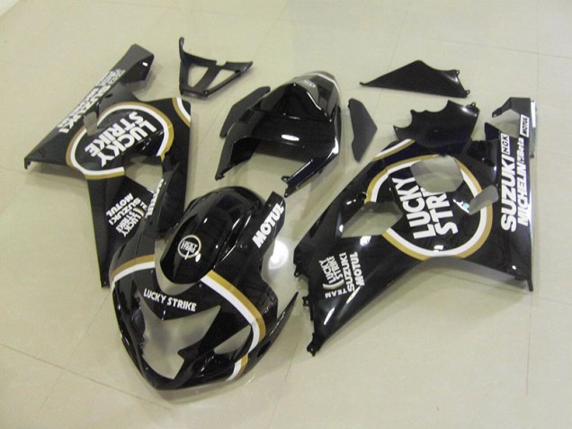 Inexpensive 2004-2005 Black White Lucky Strike Motul Suzuki GSXR750 Motorcycle Fairing Inexpensive 2004-2005 Black White Lucky Strike Motul Suzuki GSXR750 Motorcycle Fairing