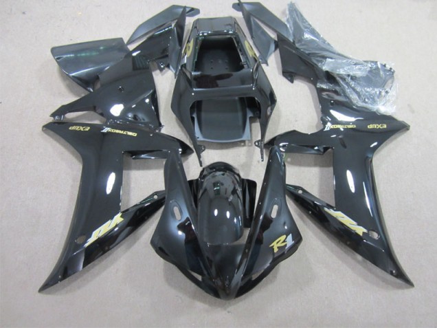 Inexpensive 2002-2003 Black with Gold Decal Yamaha YZF R1 Motorbike Fairing Inexpensive 2002-2003 Black with Gold Decal Yamaha YZF R1 Motorbike Fairing