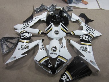 Inexpensive 2004-2006 Black White Lucky Strike Yamaha YZF R1 Motorcyle Fairings