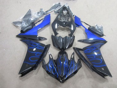 Inexpensive 2007-2008 Black Blue Flame Yamaha YZF R1 Motorcycle Fairing