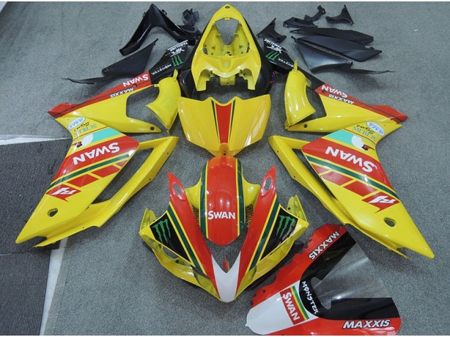 Inexpensive 2007-2008 Yellow Red Swan Yamaha YZF R1 Moto Fairings Inexpensive 2007-2008 Yellow Red Swan Yamaha YZF R1 Moto Fairings