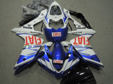 Inexpensive 2007-2008 Blue White Red Fiat Yamaha YZF R1 Motorcycle Replacement Fairings