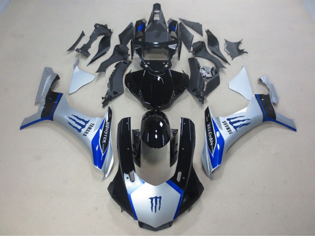 Inexpensive 2015-2019 Silver Black Blue Monster Yamaha YZF R1 Motorcycle Fairing Kits Inexpensive 2015-2019 Silver Black Blue Monster Yamaha YZF R1 Motorcycle Fairing Kits