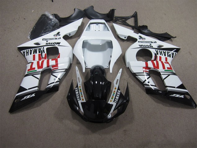 Inexpensive 1998-2002 White Black Fiat Yamaha YZF R6 Motorbike Fairing Kits