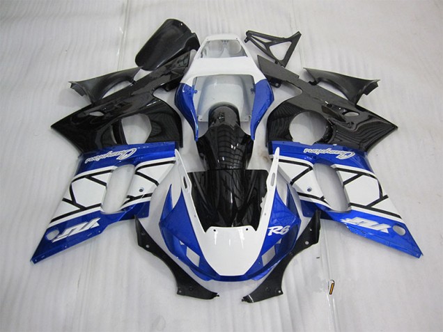 Inexpensive 1998-2002 Blue White Black Yamaha YZF R6 Motorbike Fairings Inexpensive 1998-2002 Blue White Black Yamaha YZF R6 Motorbike Fairings