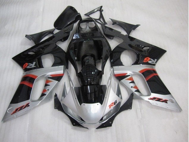 Inexpensive 1998-2002 Black Silver Yamaha YZF R6 Motorcycle Fairing Kit Inexpensive 1998-2002 Black Silver Yamaha YZF R6 Motorcycle Fairing Kit