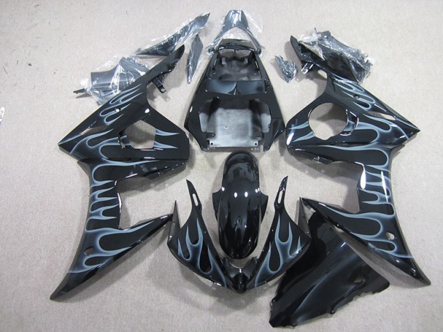 Inexpensive 2003-2005 Black with Flame Yamaha YZF R6 Motorcyle Fairings Inexpensive 2003-2005 Black with Flame Yamaha YZF R6 Motorcyle Fairings