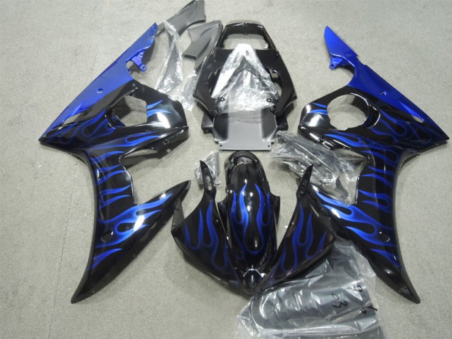 Inexpensive 2003-2005 Black Blue Flame Yamaha YZF R6 Bike Fairings Inexpensive 2003-2005 Black Blue Flame Yamaha YZF R6 Bike Fairings