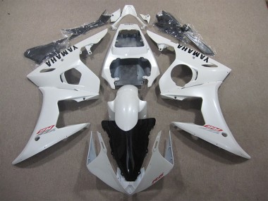 Inexpensive 2003-2005 White Yamaha YZF R6 Bike Fairing