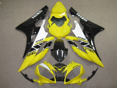 Inexpensive 2006-2007 Yellow Black Decal Yamaha YZF R6 Motorcycle Fairings Kits