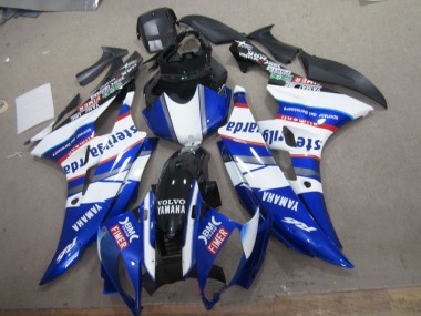 Inexpensive 2006-2007 White Blue Sterilgarda Volvo Yamaha YZF R6 Motorcylce Fairings